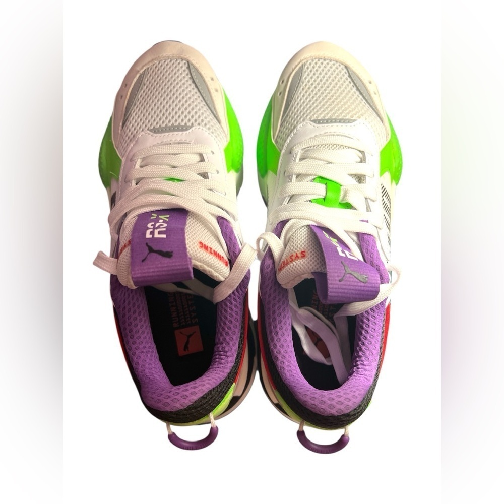 Originals Puma RS-X White with Green and Purple Accents NWB/7C - Jr.NWT. - Picture 4 of 12